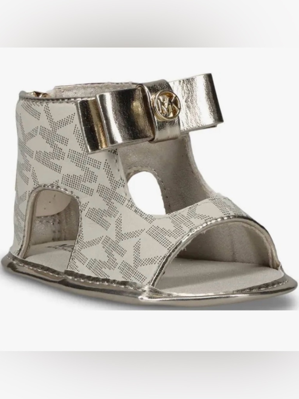 NEW Michael Kors Tilly Dihnia silver baby bow strap sandals, size 1